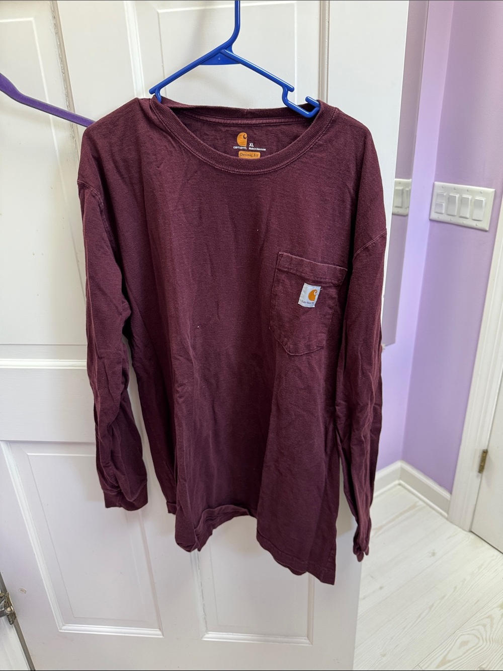 Carhartt Kids Long Sleeve Pocket Tee - Maroon